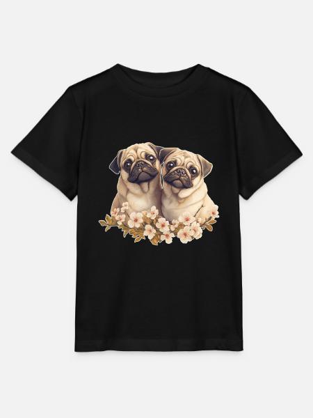 Mopspaar Mops - Stanley/Stella Kinder T-Shirt MINI CREATOR - Schwarz