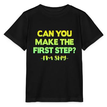 Kannst du den ersten Schritt machen? - Stanley/Stella Kinder T-Shirt MINI CREATOR  - Schwarz - Vorne - Mikhail (115cm)