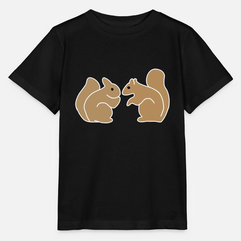 zwei Eichhhörnchen Tiere Symbol Tier - Stanley/Stella Kinder T-Shirt MINI CREATOR  - Schwarz