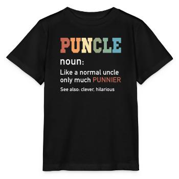 Puncle Normal Uncle Much Punnier Lustiger Onkel - Stanley/Stella Kinder T-Shirt MINI CREATOR  - Schwarz - Vorne - Mikhail (115cm)