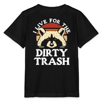 Raccoon Vintage Live For The Dirty Trash - Stanley/Stella MINI CREATOR Kids’ T-Shirt - black - Front - Mikhail (115cm)