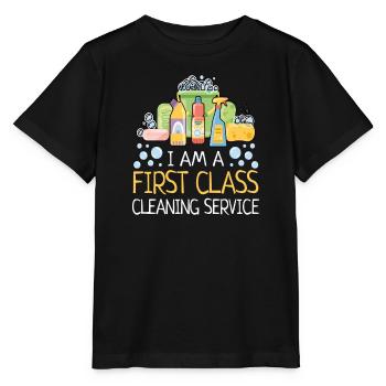 Service de nettoyage de première classe femme de ménage - T-shirt bio MINI CREATOR Stanley/Stella Enfant - noir - Devant - Mikhail (115cm)