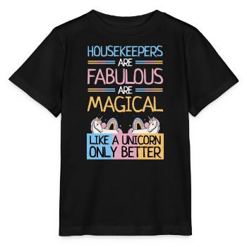 Femmes de ménage Fabuleuse licorne magique seulement mieux - T-shirt bio MINI CREATOR Stanley/Stella Enfant - noir - Devant - Mikhail (115cm)