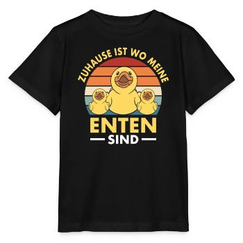 Quietscheente Zuhause Ist Wo Meine Enten Sind - Stanley/Stella Kinder T-Shirt MINI CREATOR  - Schwarz - Vorne - Mikhail (115cm)