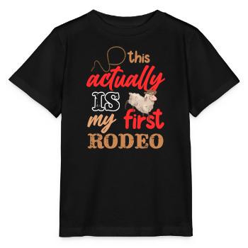 Actually My First Mutton Buster Rodeo Sheep Riding - Stanley/Stella MINI CREATOR Kids’ T-Shirt - black - Front - Mikhail (115cm)