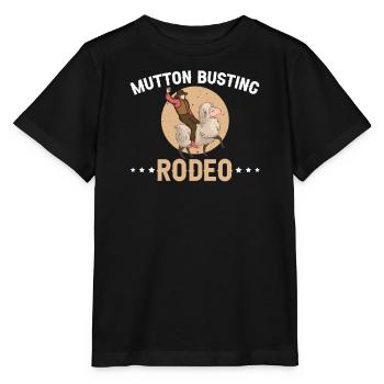 Mutton Busting Rodeo Western Sheep Rider - Stanley/Stella MINI CREATOR Kids’ T-Shirt - black - Front - Mikhail (115cm)