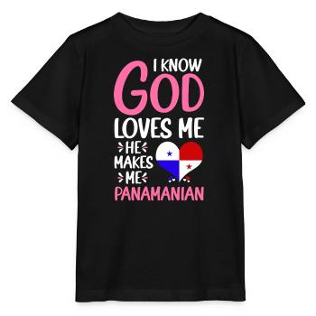 Gott Liebt Mich Panamaer Panamaerin Heimatland - Stanley/Stella Kinder T-Shirt MINI CREATOR  - Schwarz - Vorne - Mikhail (115cm)