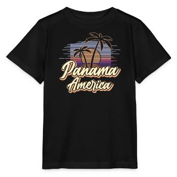 Panama America Vintage Lateinamerika Sunset - Stanley/Stella Kinder T-Shirt MINI CREATOR  - Schwarz - Vorne - Mikhail (115cm)