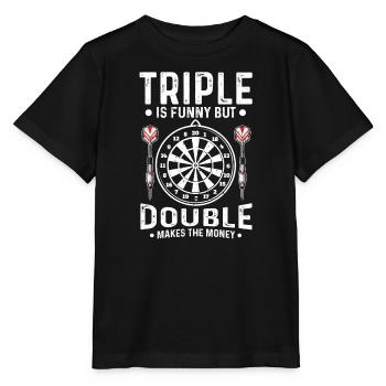 Dartspielen Triple Is Funny Double Makes Money - Stanley/Stella Kinder T-Shirt MINI CREATOR  - Schwarz - Vorne - Mikhail (115cm)