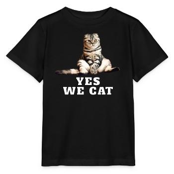 Katze – Yes We Cat - Stanley/Stella Kinder T-Shirt MINI CREATOR  - Schwarz - Vorne - Mikhail (115cm)