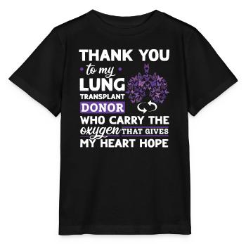 Lung Trasplantation Lung Donor Organ Gift - Stanley/Stella MINI CREATOR Kids’ T-Shirt - black - Front - Mikhail (115cm)