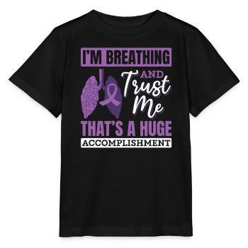 Lung Transplant Donor Lung Breathing Gift - Stanley/Stella MINI CREATOR Kids’ T-Shirt - black - Front - Mikhail (115cm)