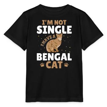Chat célibataire Bengal Chat célibataire Chat de vie ami - T-shirt bio MINI CREATOR Stanley/Stella Enfant - noir - Devant - Mikhail (115cm)