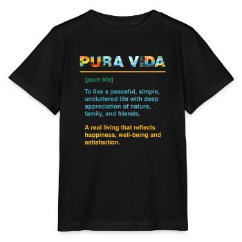 Pura Vida Définition Sagesse Amérique centrale - T-shirt bio MINI CREATOR Stanley/Stella Enfant - noir - Devant - Mikhail (115cm)