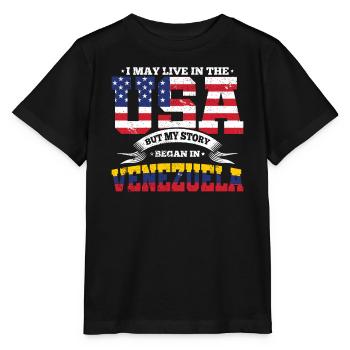 USA Venezuela Story Südamerika Heimatland Geschenk - Stanley/Stella Kinder T-Shirt MINI CREATOR  - Schwarz - Vorne - Mikhail (115cm)