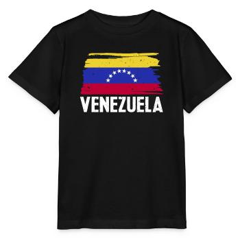Drapeau du Venezuela Cadeau d’Amérique du Sud - T-shirt bio MINI CREATOR Stanley/Stella Enfant - noir - Devant - Mikhail (115cm)