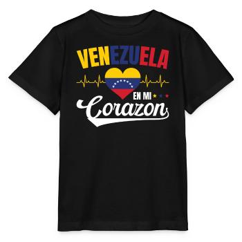 Venezuela En Mi Corazon Lebensweisheit Venezolaner - Stanley/Stella Kinder T-Shirt MINI CREATOR  - Schwarz - Vorne - Mikhail (115cm)