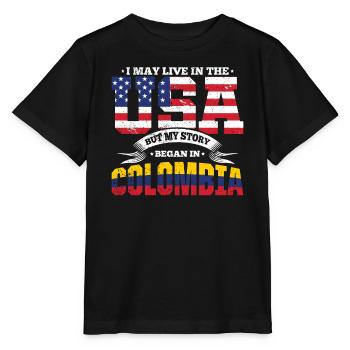 USA Kolumbien Story Südamerika Heimatland Geschenk - Stanley/Stella Kinder T-Shirt MINI CREATOR  - Schwarz - Vorne - Mikhail (115cm)