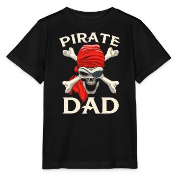 Piraten Papa Totenschädel gekreuzte Knochen - Stanley/Stella Kinder T-Shirt MINI CREATOR  - Schwarz - Vorne - Mikhail (115cm)
