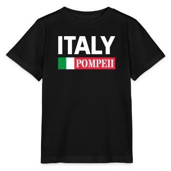 Italie Drapeau Pompéi Conservation Éruption volcanique - T-shirt bio MINI CREATOR Stanley/Stella Enfant - noir - Devant - Mikhail (115cm)