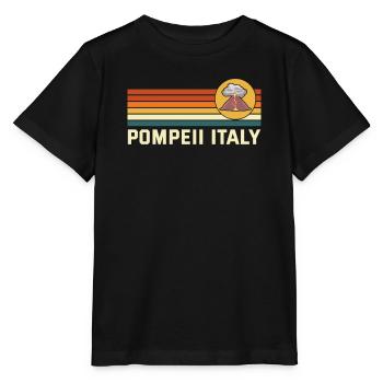 Pompéi Italie Vintage éruption volcanique géographie - T-shirt bio MINI CREATOR Stanley/Stella Enfant - noir - Devant - Mikhail (115cm)