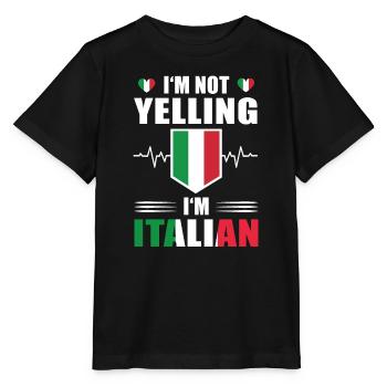 Yelling Italian Heartbeat Italian Flag - Stanley/Stella MINI CREATOR Kids’ T-Shirt - black - Front - Mikhail (115cm)