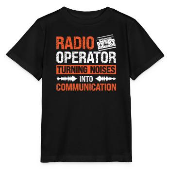 Communication des bruits de rotation de l’opérateur radio - T-shirt bio MINI CREATOR Stanley/Stella Enfant - noir - Devant - Mikhail (115cm)