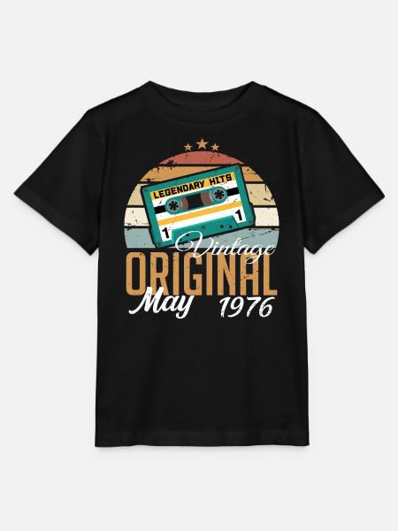 Mai 1976 Geburtstagsgeschenk 1976 Mai - 1976 Mai - Stanley/Stella Kinder T-Shirt MINI CREATOR - Schwarz