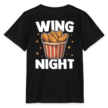 Ailes de poulet de nuit drôles Ailes croustillantes - T-shirt bio MINI CREATOR Stanley/Stella Enfant - noir - Devant - Mikhail (115cm)