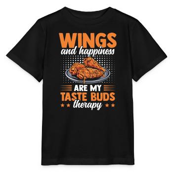 Chicken Wings Taste Buds Therapy Saucy Hühnchen - Stanley/Stella Kinder T-Shirt MINI CREATOR  - Schwarz - Vorne - Mikhail (115cm)