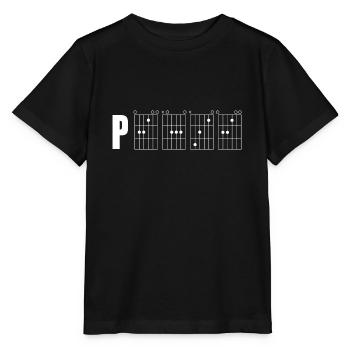Peace Font for Guitar Chords Guitarist Shirt - Stanley/Stella MINI CREATOR Kids’ T-Shirt - black - Front - Mikhail (115cm)