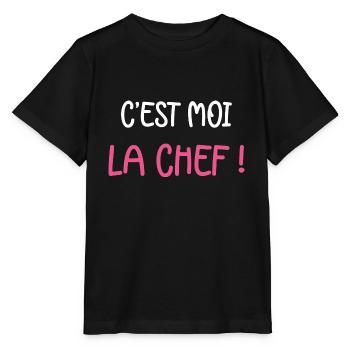 C'est moi la chef - T-shirt bio MINI CREATOR Stanley/Stella Enfant - noir - Devant - Mikhail (115cm)