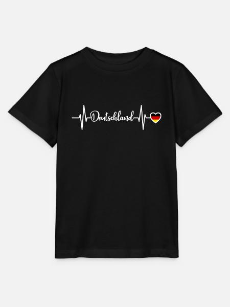 Deutschland Herzschlag Flagge - Stanley/Stella Kinder T-Shirt MINI CREATOR  - Schwarz