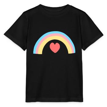 Heart Rainbow Shape Symbol Shapes - Stanley/Stella MINI CREATOR Kids’ T-Shirt - black - Front - Mikhail (115cm)
