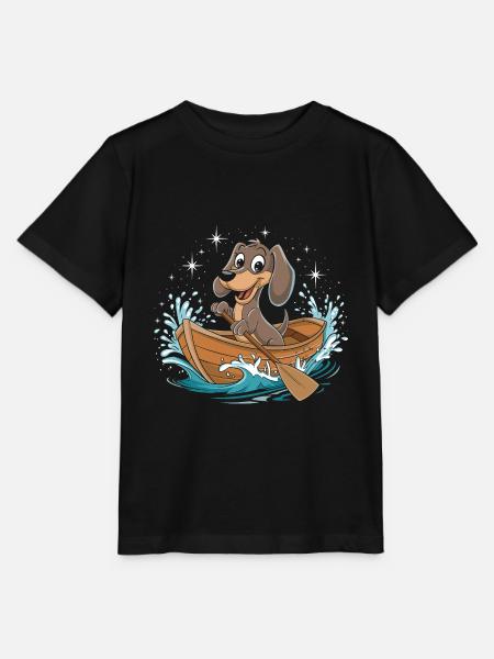 Ein Dackelboot, das Paddelboot fährt - Stanley/Stella Kinder T-Shirt MINI CREATOR  - Schwarz