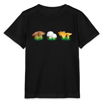 Pilze - Stanley/Stella Kinder T-Shirt MINI CREATOR  - Schwarz - Vorne - Mikhail (115cm)