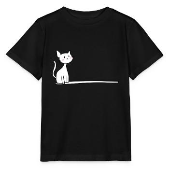 Ligne mignonne caressée par chat - T-shirt bio MINI CREATOR Stanley/Stella Enfant - noir - Devant - Mikhail (115cm)