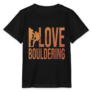 I Love Bouldering Rock Boulder Rock Climber Climbi - Stanley/Stella Kinder T-Shirt MINI CREATOR  - Schwarz - Vorne - Mikhail (115cm)