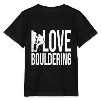 I Love Bouldering Rock Boulder Rock Climber Climbi - Stanley/Stella Kinder T-Shirt MINI CREATOR  - Schwarz - Vorne - Mikhail (115cm)