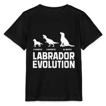 Evolution Labrador Retriever Retrievers de laboratoire - T-shirt bio MINI CREATOR Stanley/Stella Enfant - noir - Devant - Mikhail (115cm)