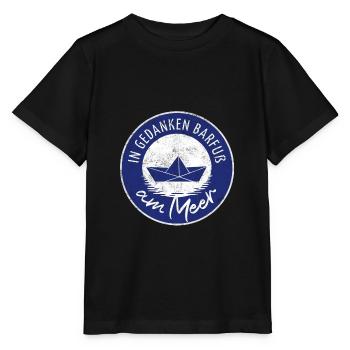 Meer geht immer - IN GEDANKEN BARFUß AM MEER - Stanley/Stella Kinder T-Shirt MINI CREATOR  - Schwarz - Vorne - Mikhail (115cm)