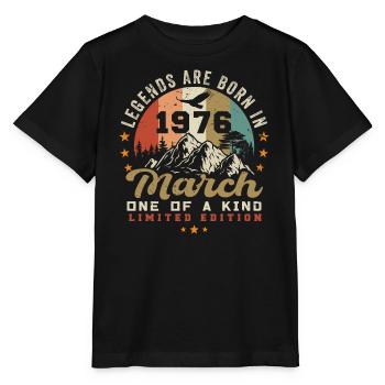 Mars 1976 Vintage anniversaire rétro cadeau - T-shirt bio MINI CREATOR Stanley/Stella Enfant - noir - Devant - Mikhail (115cm)