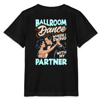 Gesellschaftstanz Tanzpartner Outfit Tänzer Tanzen - Stanley/Stella Kinder T-Shirt MINI CREATOR  - Schwarz - Vorne - Mikhail (115cm)