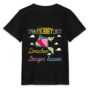 Drachen steigen Kite Flying mit Papa - Stanley/Stella Kinder T-Shirt MINI CREATOR  - Schwarz - Vorne - Mikhail (115cm)