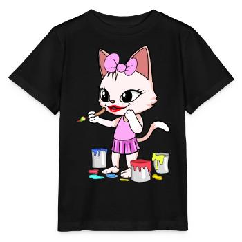 Katze Künstler Künstlerin malen Kunst Katzen - Stanley/Stella Kinder T-Shirt MINI CREATOR  - Schwarz - Vorne - Mikhail (115cm)