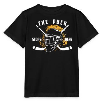 Hockey The Puck Stops Her - Stanley/Stella MINI CREATOR Kids’ T-Shirt - black - Front - Mikhail (115cm)