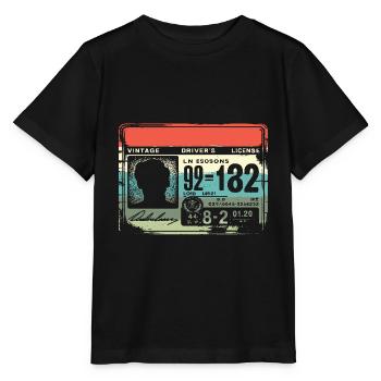 Retro Driver License Driving School Exam Drivers - Stanley/Stella MINI CREATOR Kids’ T-Shirt - black - Front - Mikhail (115cm)