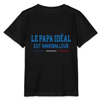 Cadeau papa idéal handballeur - T-shirt bio MINI CREATOR Stanley/Stella Enfant - noir - Devant - Mikhail (115cm)
