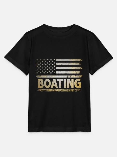 Usa Flag Bootfahren Paddelboot - Stanley/Stella Kinder T-Shirt MINI CREATOR - Schwarz