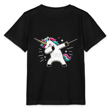 Synchronisieren Einhorn Fechter Schwert Degen Fechter Athlet - Stanley/Stella Kinder T-Shirt MINI CREATOR  - Schwarz - Vorne - Mikhail (115cm)